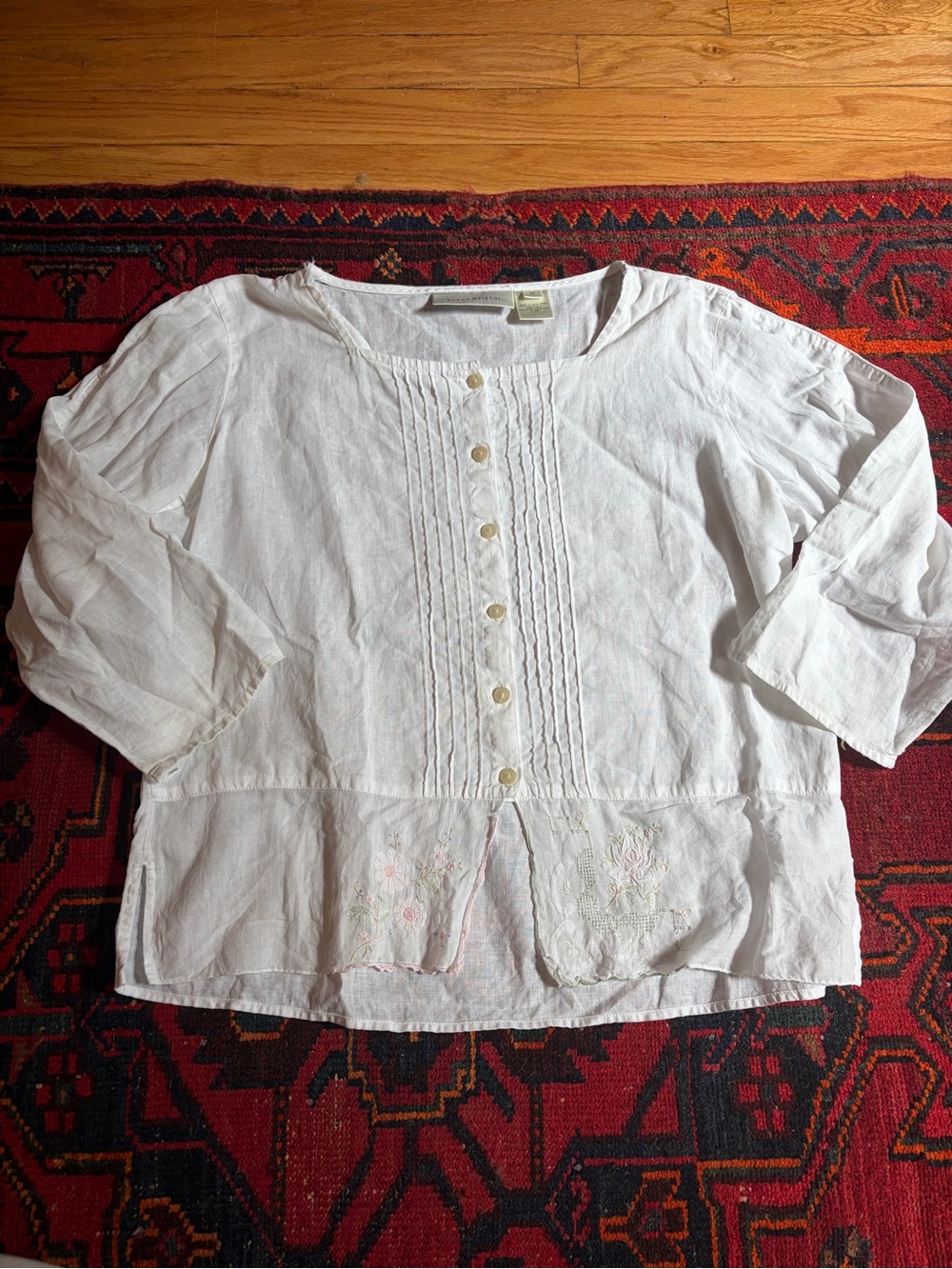 Vintage 100% Cotton Embroidered Blouse - Picture 2 of 16